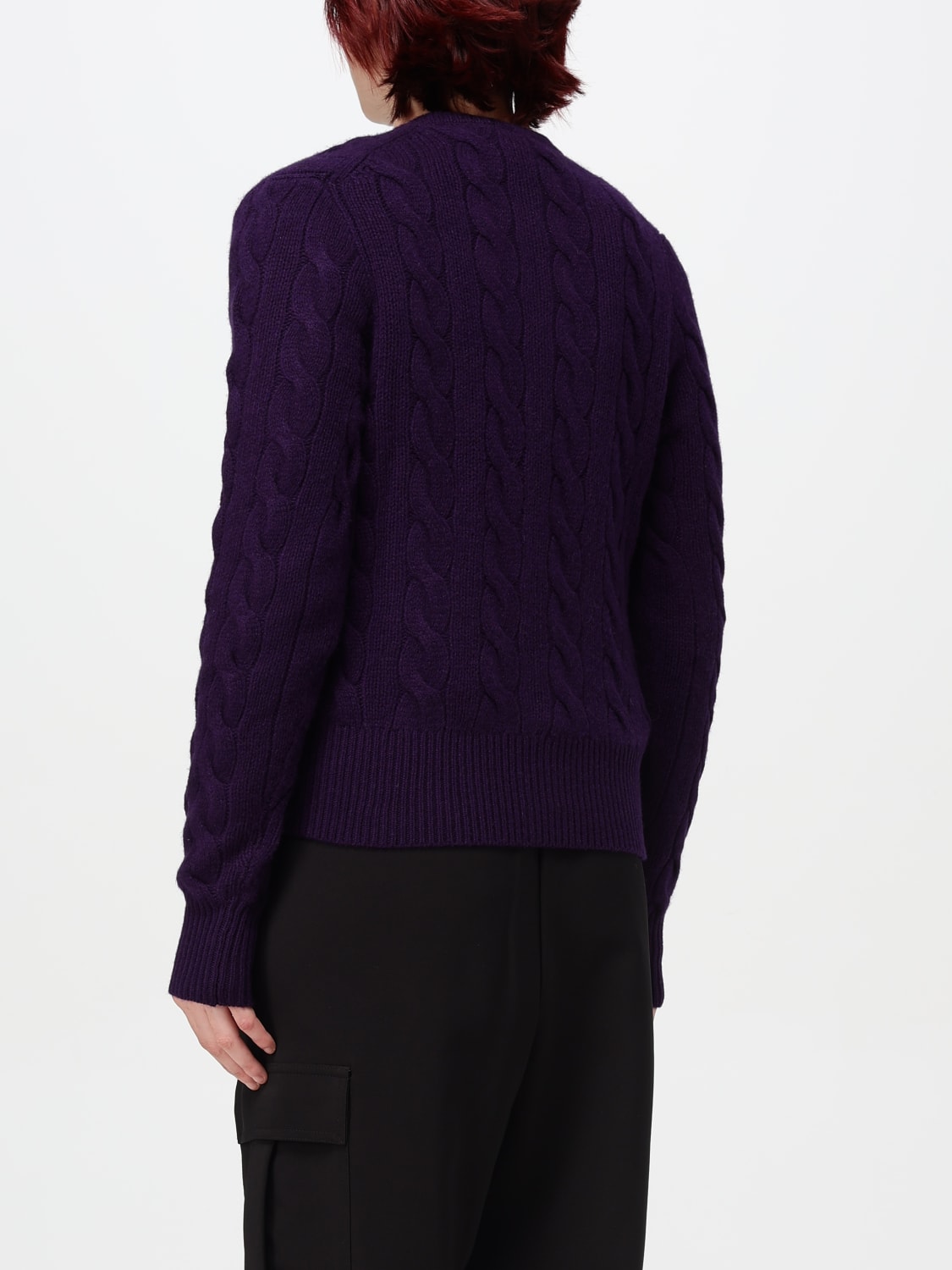 POLO RALPH LAUREN CARDIGAN: Sweater woman Polo Ralph Lauren, Plum - Img 2