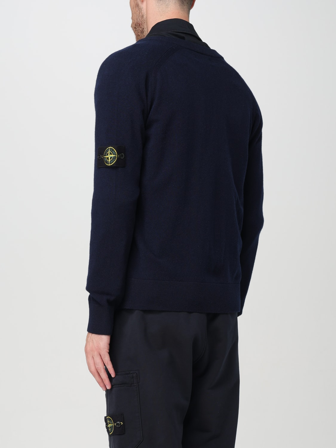 STONE ISLAND CARDIGAN: Sweater men Stone Island, Blue - Img 3