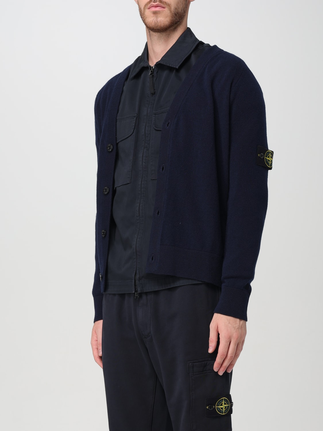 STONE ISLAND CARDIGAN: Sweater men Stone Island, Blue - Img 4