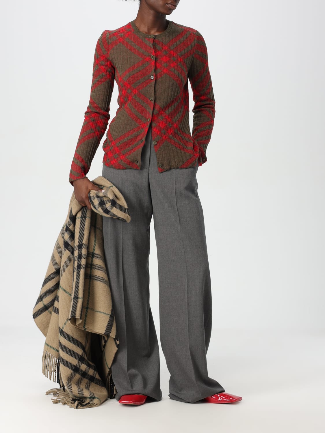 BURBERRY CARDIGAN: Sweater woman Burberry, Red - Img 2