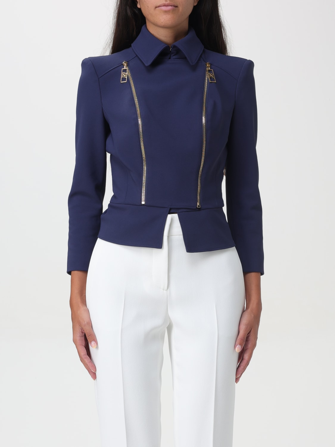 ELISABETTA FRANCHI JACKET: Jacket woman Elisabetta Franchi, Blue - Img 1