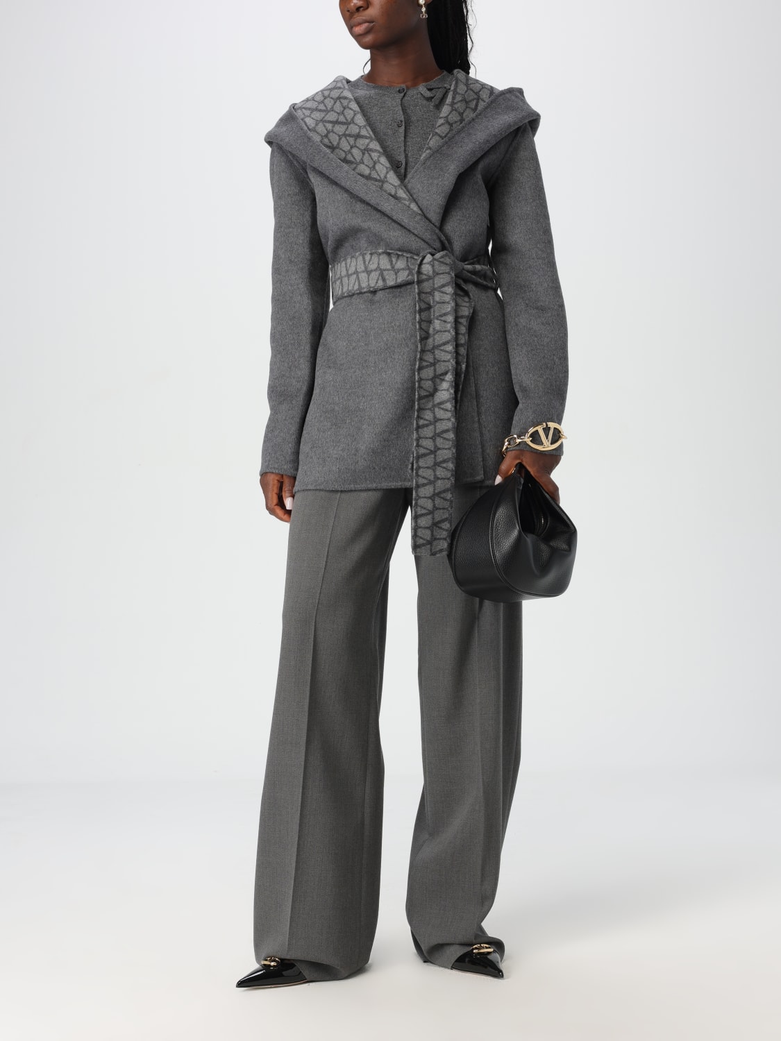 VALENTINO COAT: Trench coat woman Valentino, Grey - Img 2