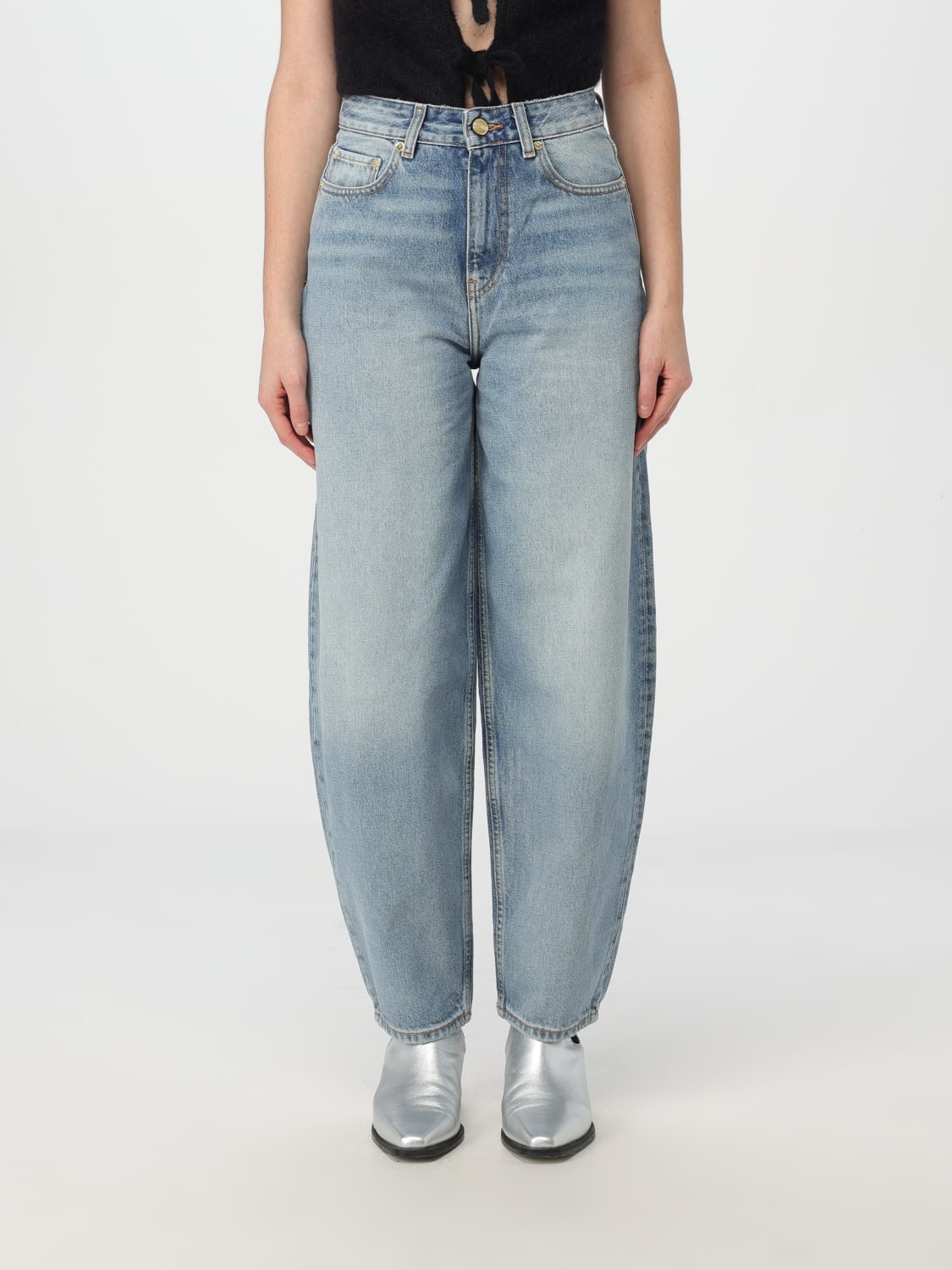 デニム・ジーパン GANNI Women Denim Pants 419134 J1695 BLUE Ganni Cutline Denim Swigy - Mid Blue Stone – Sloane Boutique