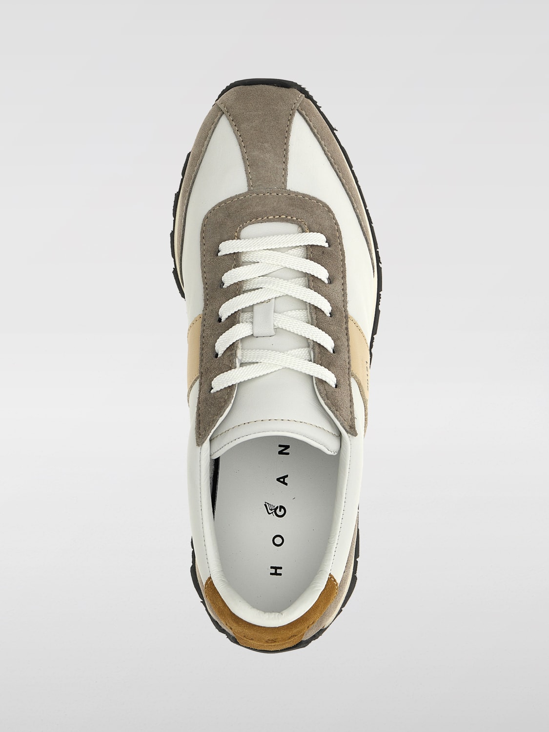 HOGAN Sneakers Via Montenapoleone 5 in pelle Beige Sneakers Hogan HXW6710FL70TQ9 online su GIGLIO.COM