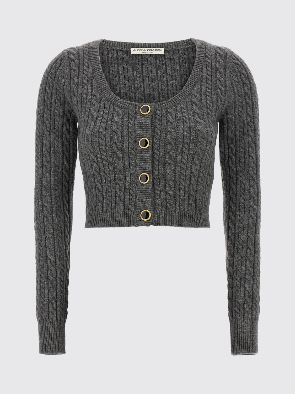 ALESSANDRA RICH JERSEY: Cárdigan mujer Alessandra Rich, Gris - Img 1