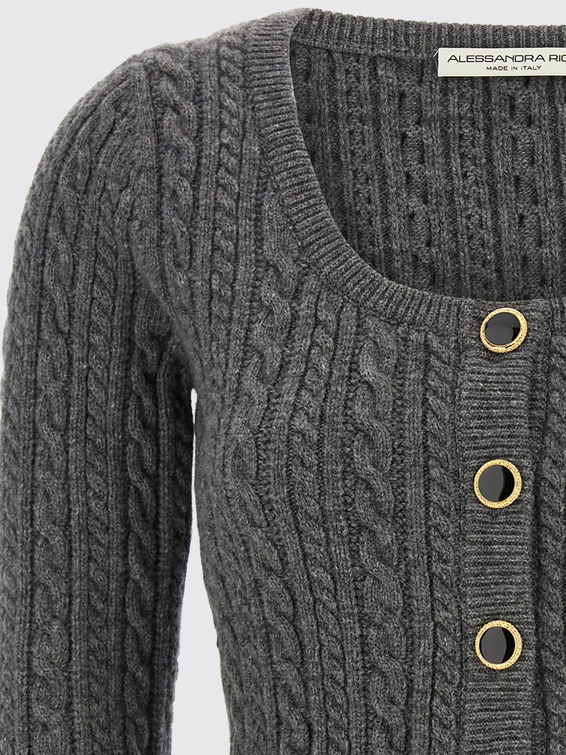 ALESSANDRA RICH JERSEY: Cárdigan mujer Alessandra Rich, Gris - Img 3