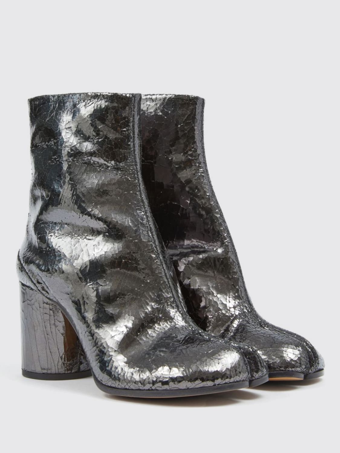 MAISON MARGIELA FLAT ANKLE BOOTS: Boots woman Maison Margiela, Silver - Img 2