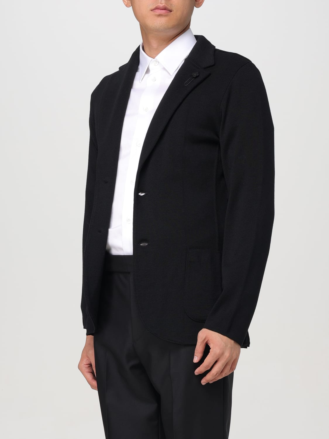 LARDINI BLAZER: Blazer a monopetto Lardini in lana, Nero - Img 3