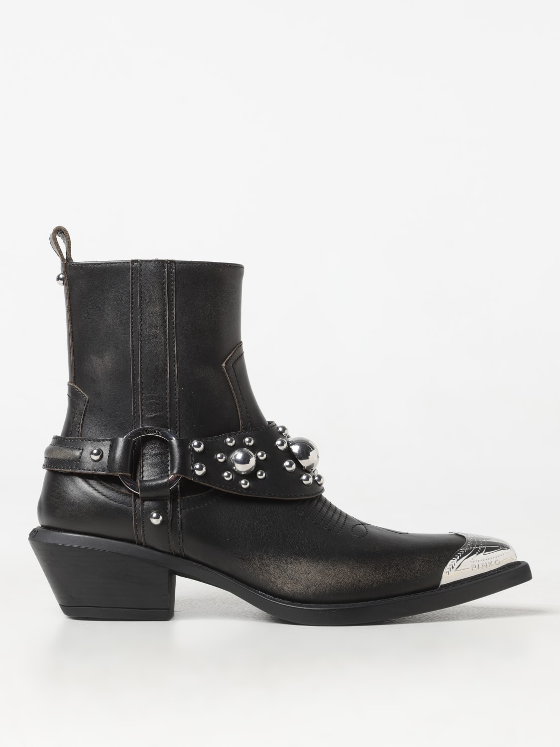 PINKO FLAT ANKLE BOOTS: Shoes woman Pinko, Black - Img 1