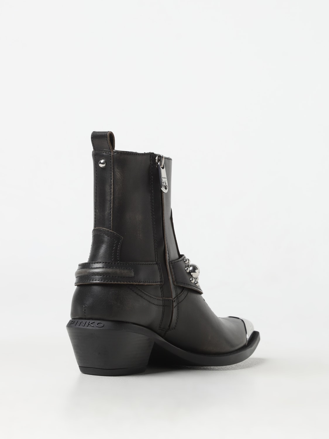 PINKO FLAT ANKLE BOOTS: Shoes woman Pinko, Black - Img 3