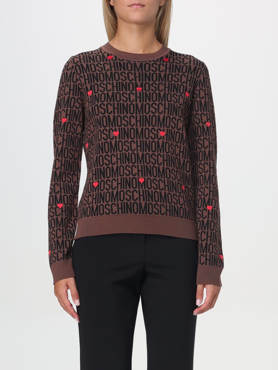 MOSCHINO COUTURE SWEATER: Cardigan woman Moschino Couture, Brown - Img 1