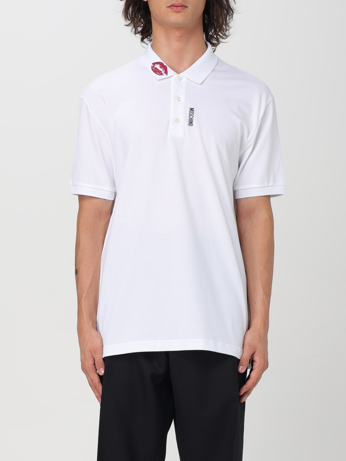 MOSCHINO COUTURE POLO: Polo homme Moschino Couture, Blanc - Img 1