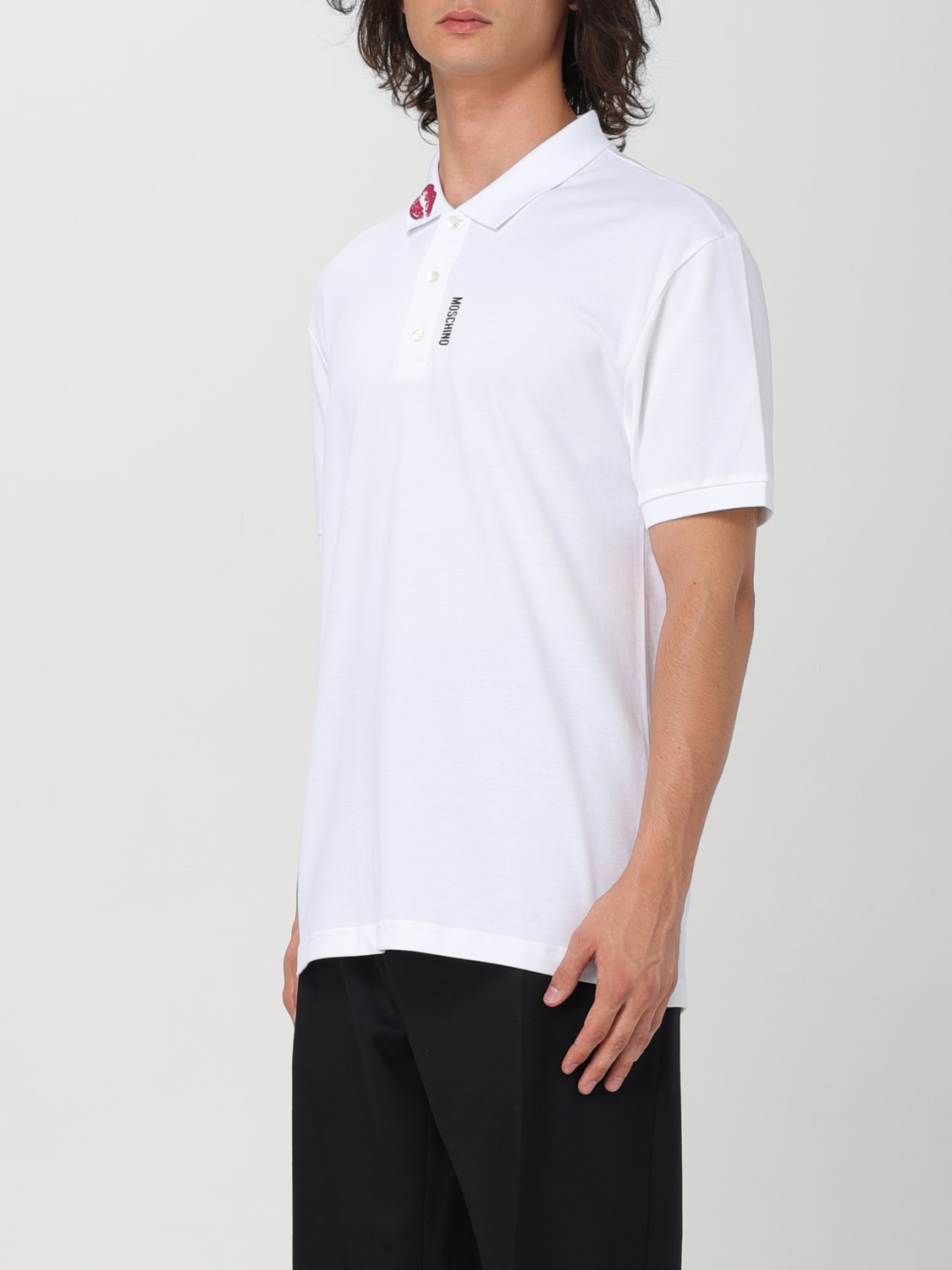 MOSCHINO COUTURE POLO: Polo homme Moschino Couture, Blanc - Img 4