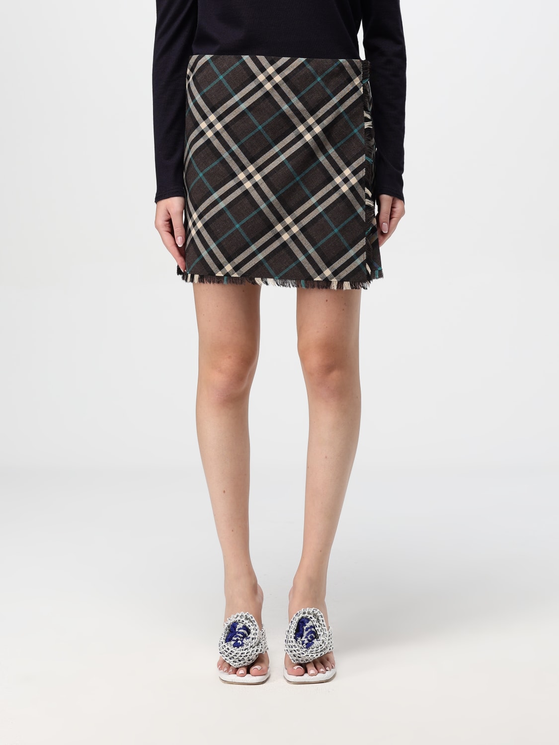 BURBERRY SKIRT: Skirt woman Burberry, Green - Img 1