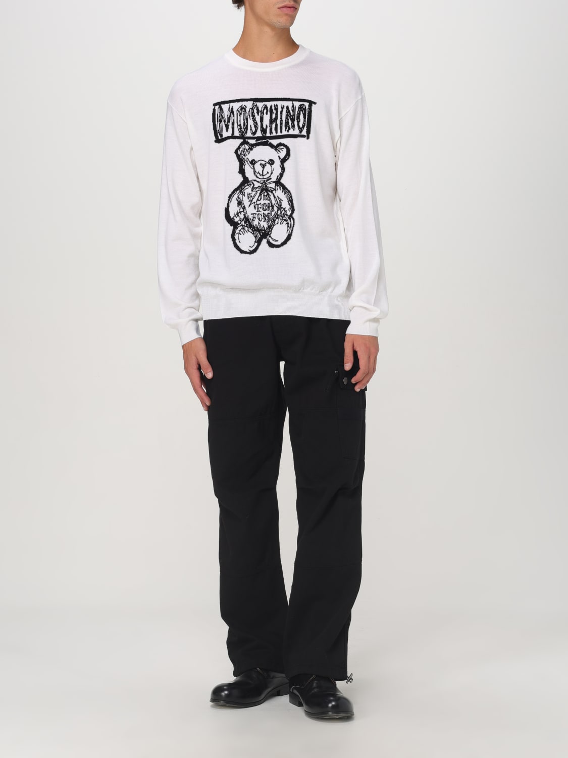 MOSCHINO COUTURE SWEATER: Cardigan men Moschino Couture, White - Img 2