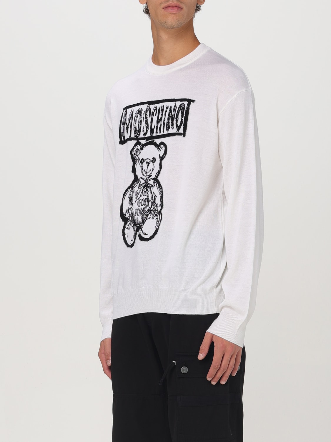 MOSCHINO COUTURE SWEATER: Cardigan men Moschino Couture, White - Img 4