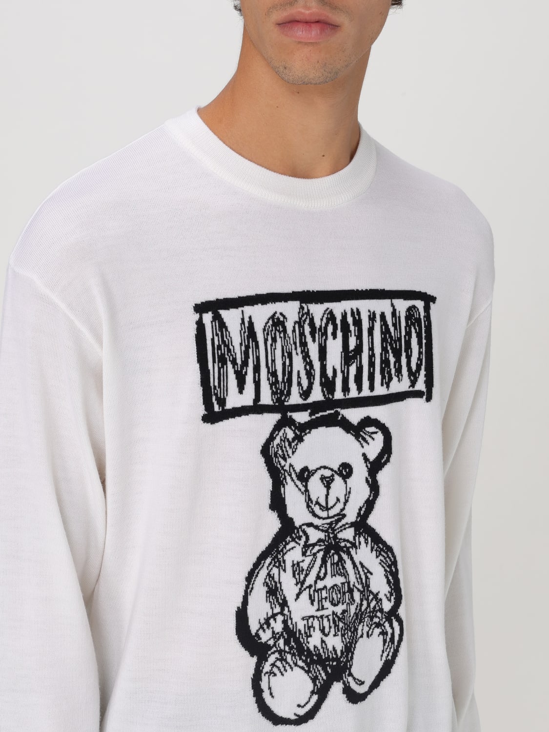 MOSCHINO COUTURE SWEATER: Cardigan men Moschino Couture, White - Img 5