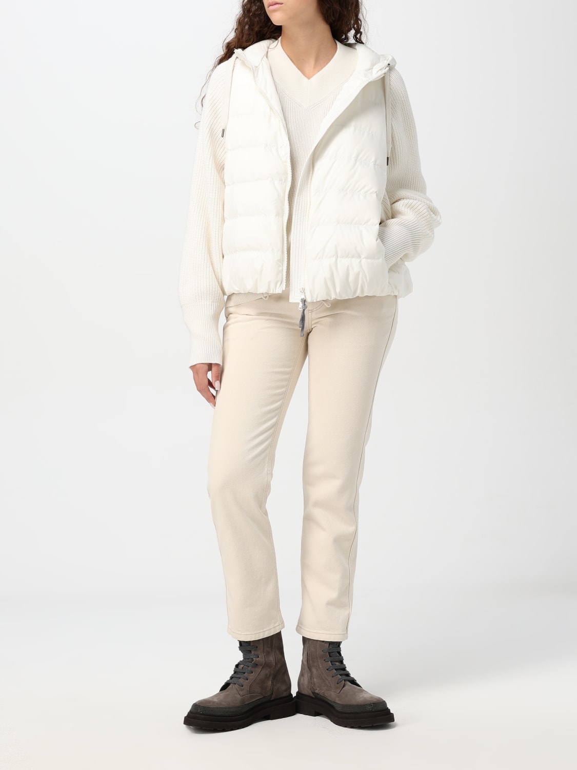 BRUNELLO CUCINELLI 스웨터: 스웨터 여성 Brunello Cucinelli, 화이트 - Img 2