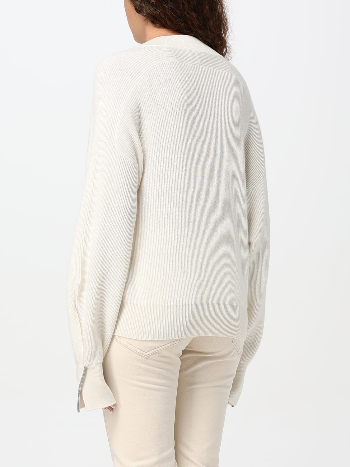 BRUNELLO CUCINELLI SWEATER: Sweater woman Brunello Cucinelli, White - Img 3