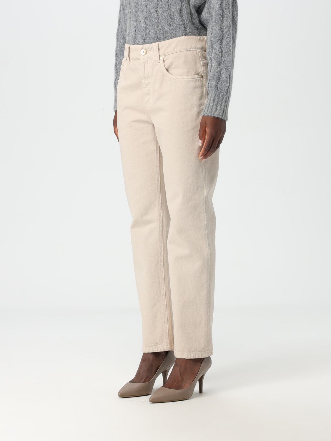 BRUNELLO CUCINELLI PANTS: Brunello Cucinelli cotton denim pants, White - Img 3