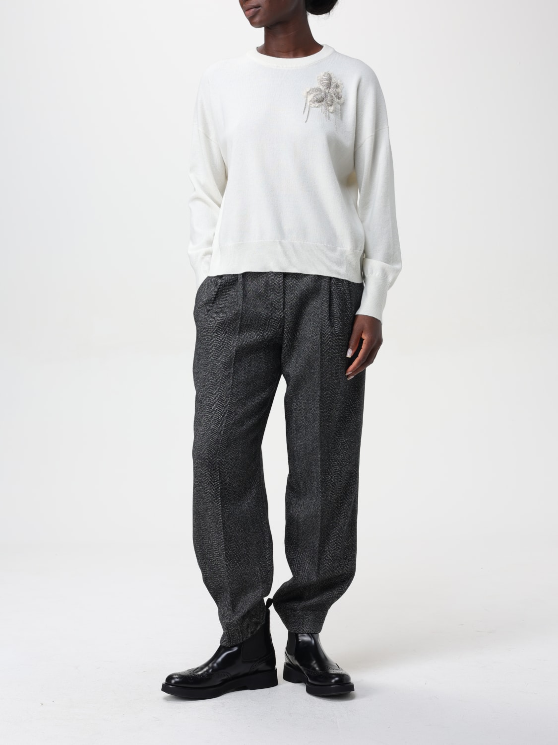 BRUNELLO CUCINELLI PANTS: Pants woman Brunello Cucinelli, Grey - Img 2