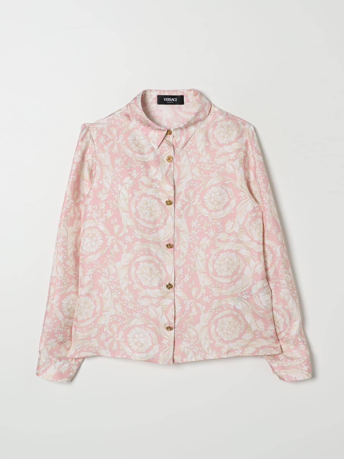 VERSACE SHIRT: Versace baroque silk shirt, Pink - Img 1