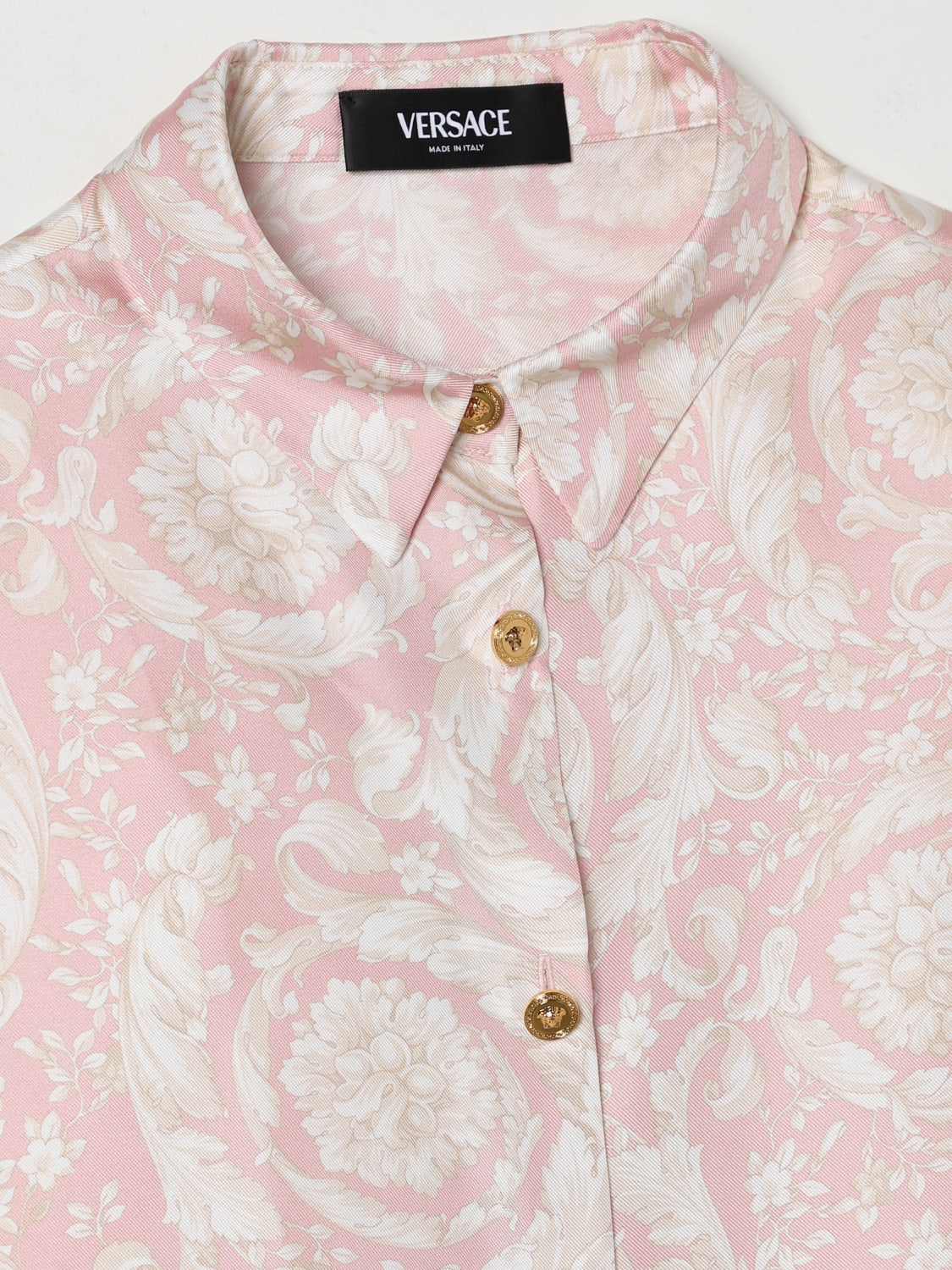 VERSACE SHIRT: Versace baroque silk shirt, Pink - Img 3