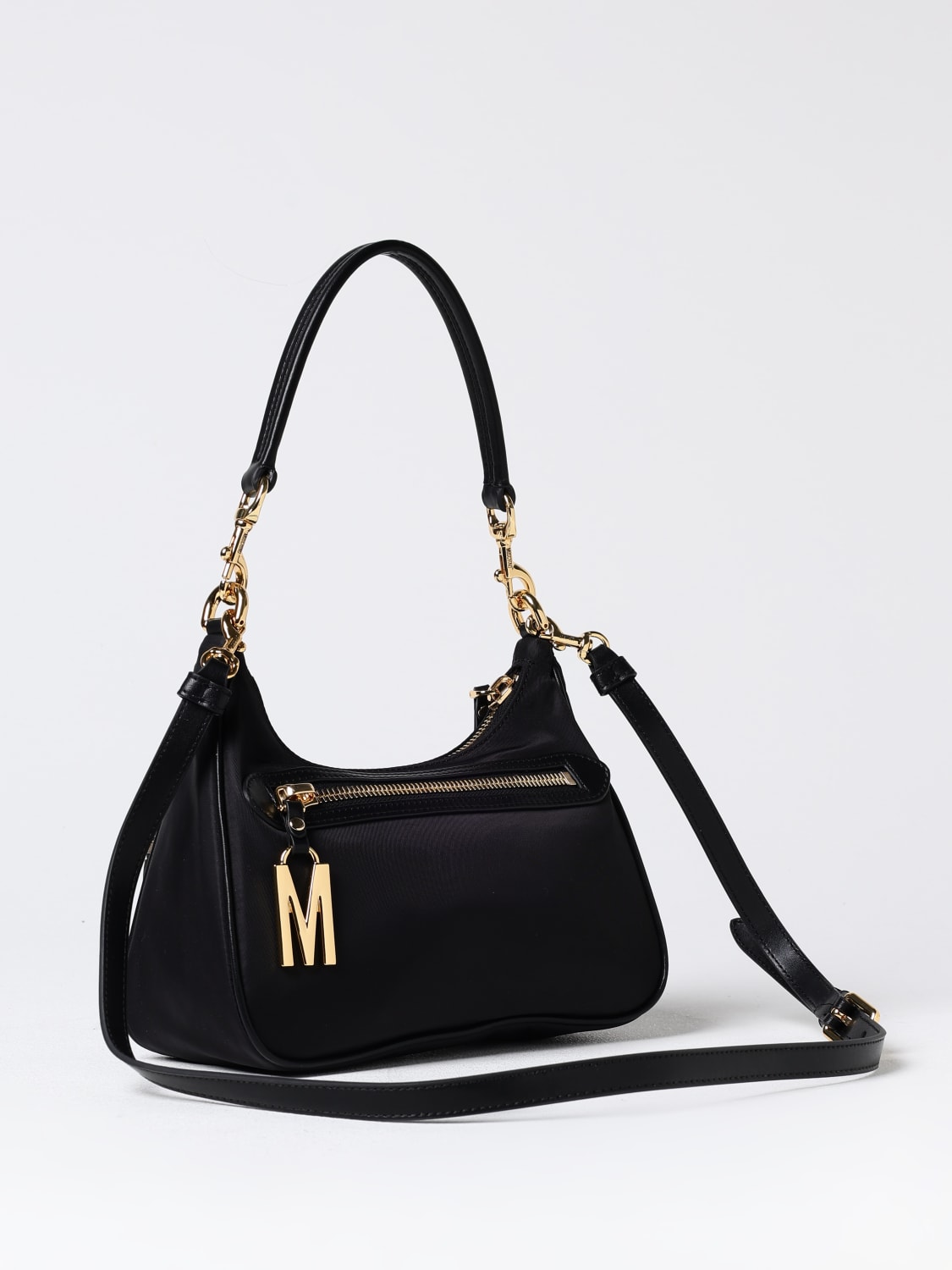 MOSCHINO COUTURE BORSA A SPALLA: Borsa Moschino Couture in nylon , Nero - Img 3