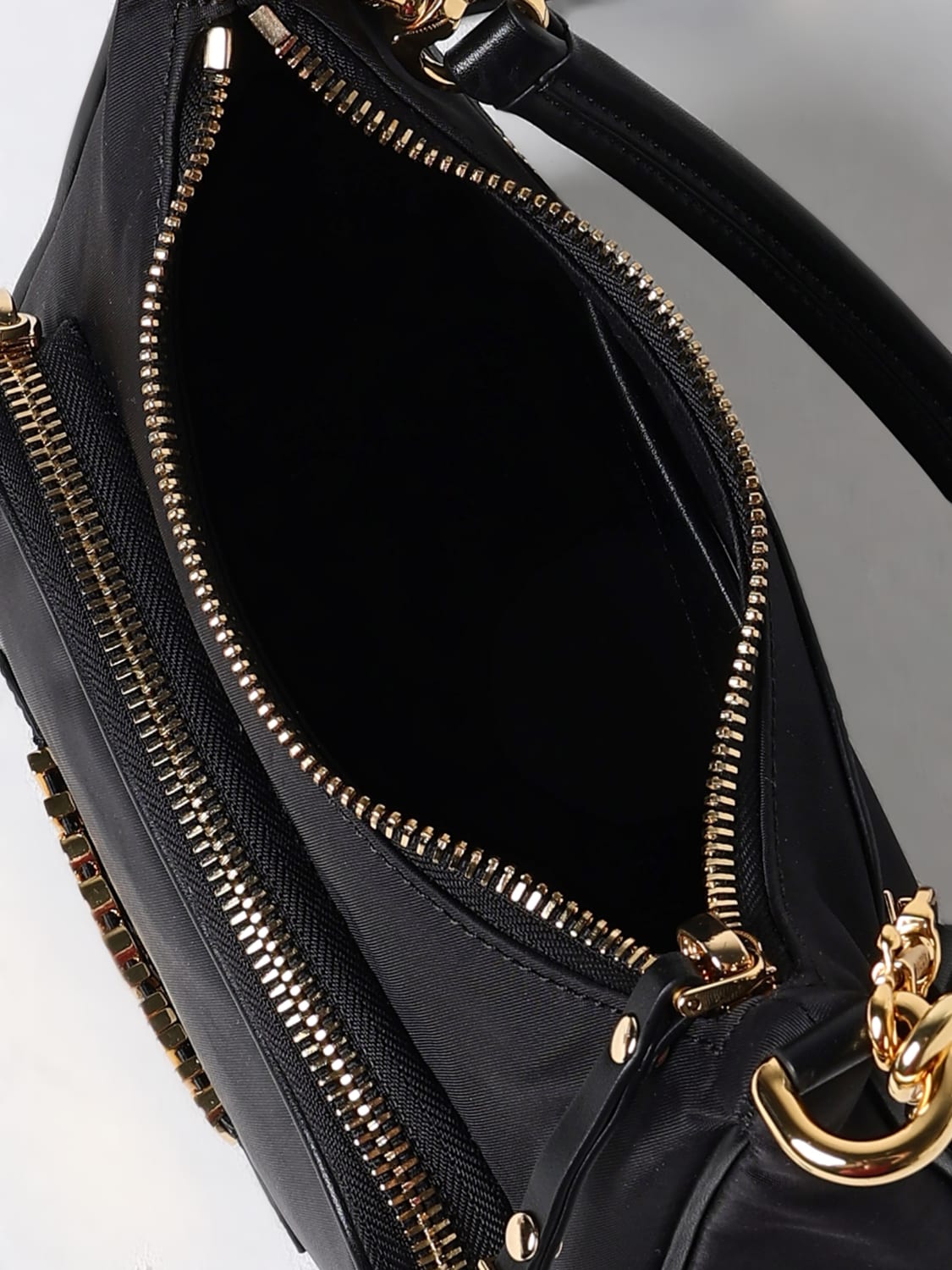 MOSCHINO COUTURE BORSA A SPALLA: Borsa Moschino Couture in nylon , Nero - Img 5