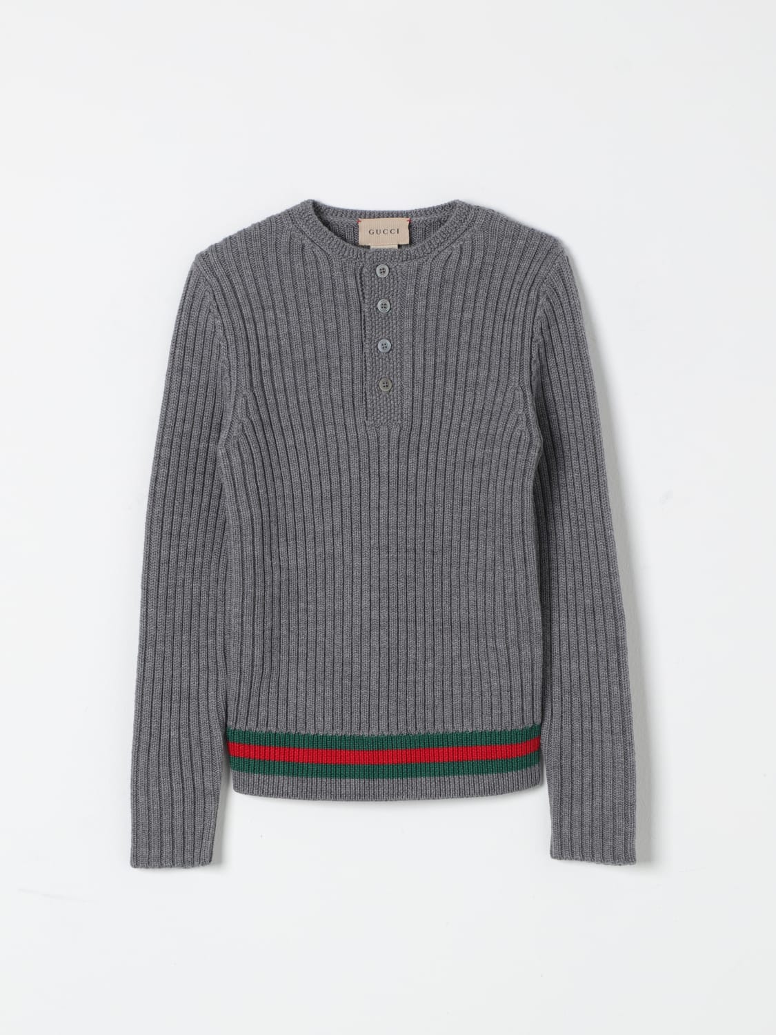 GUCCI SWEATER: Sweater kids Gucci, Grey - Img 1