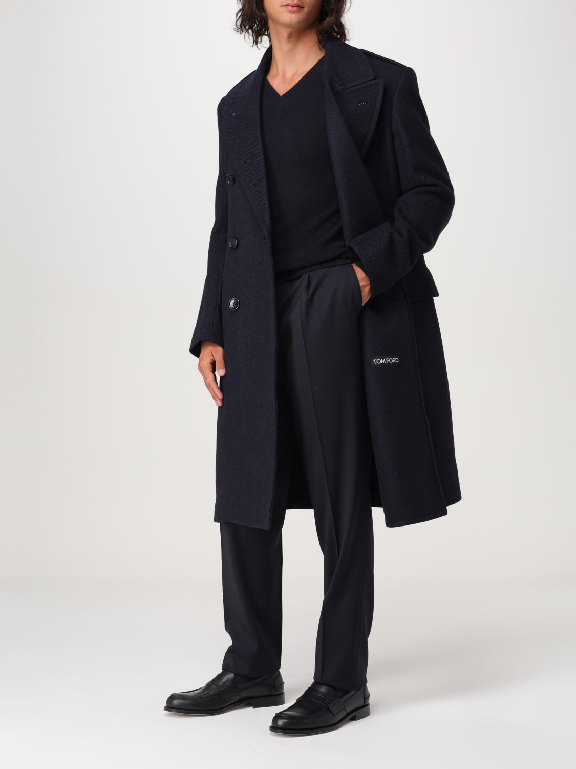 TOM FORD Coat men Black Tom Ford coat OCL005FMW015F23 online at GIGLIO.COM