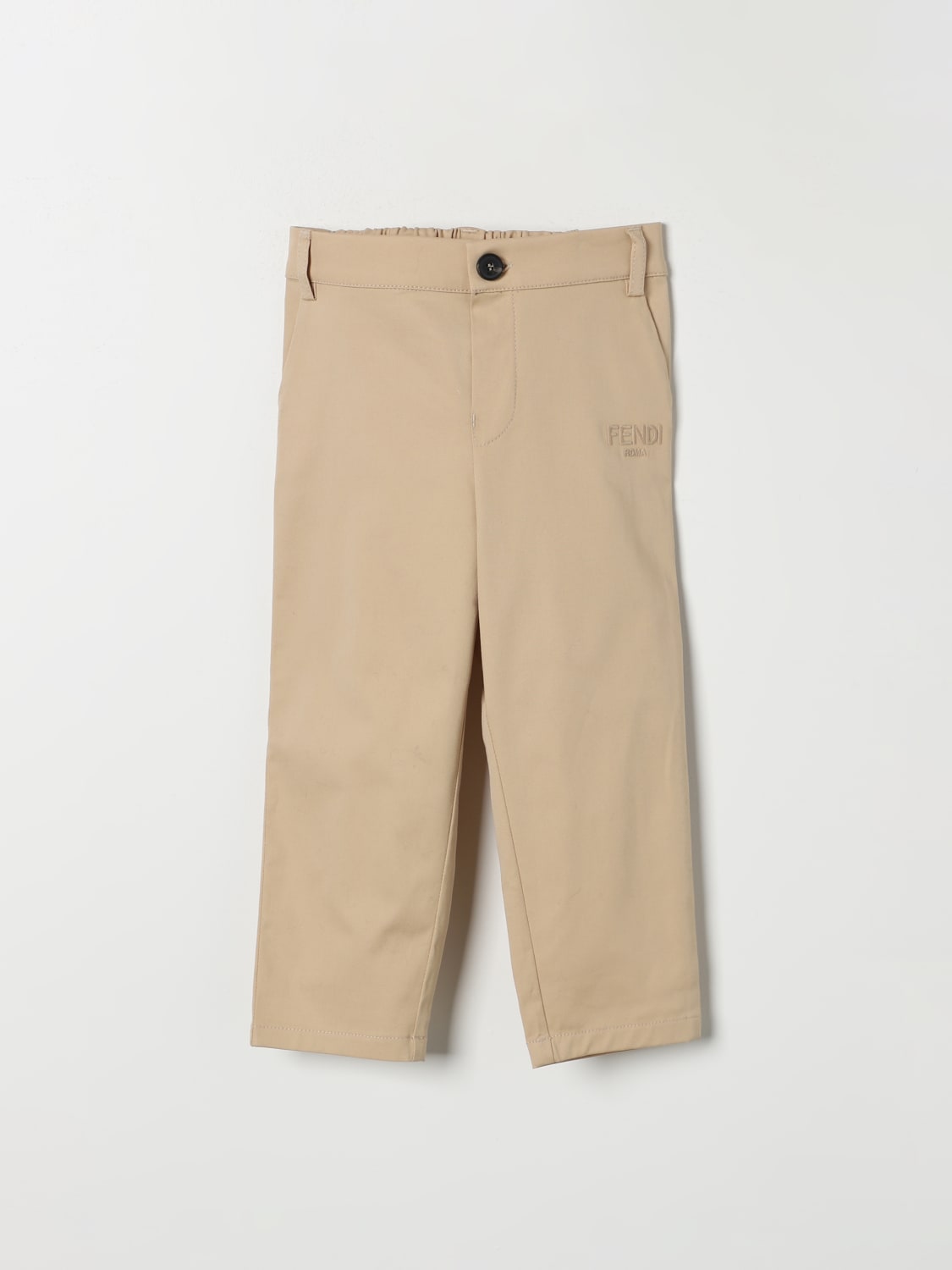 FENDI PANTALONE: Pantalone chino Fendi in cotone, Beige - Img 1