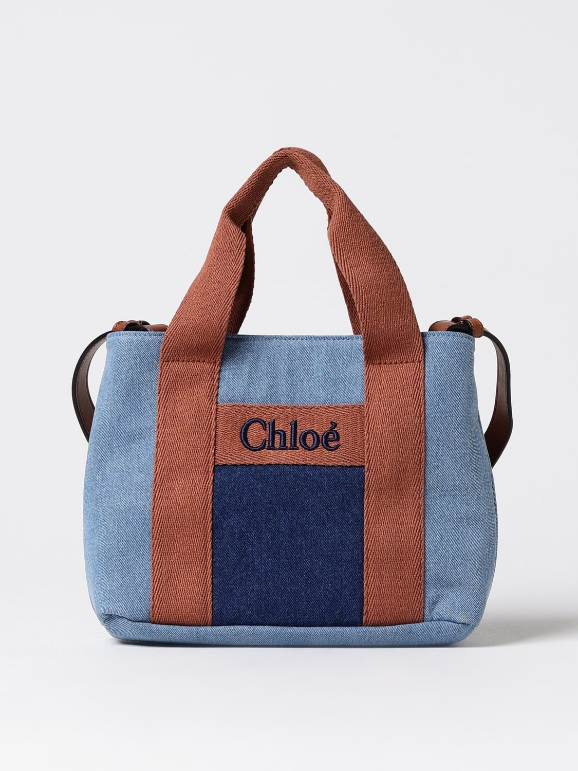 CHLOÉ BOLSO: Chaquetas niños ChloÉ, Denim - Img 1