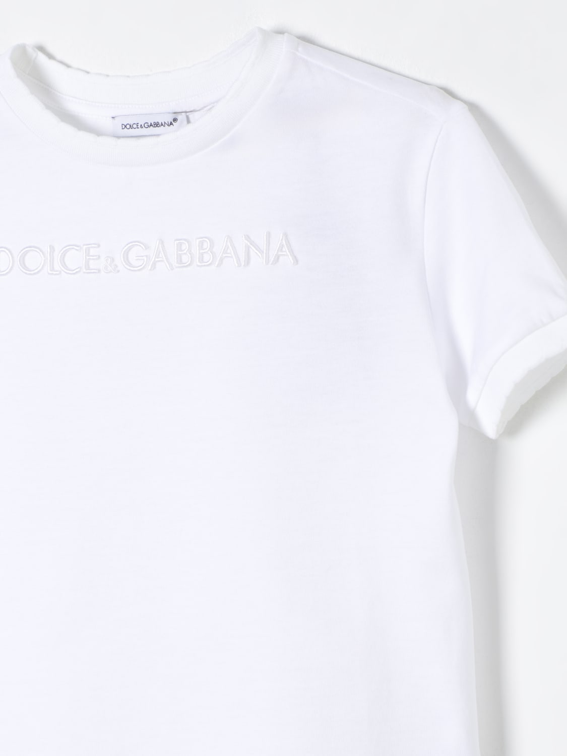 DOLCE & GABBANA ФУТБОЛКА: Футболка Детское Dolce & Gabbana, Белый - Img 3