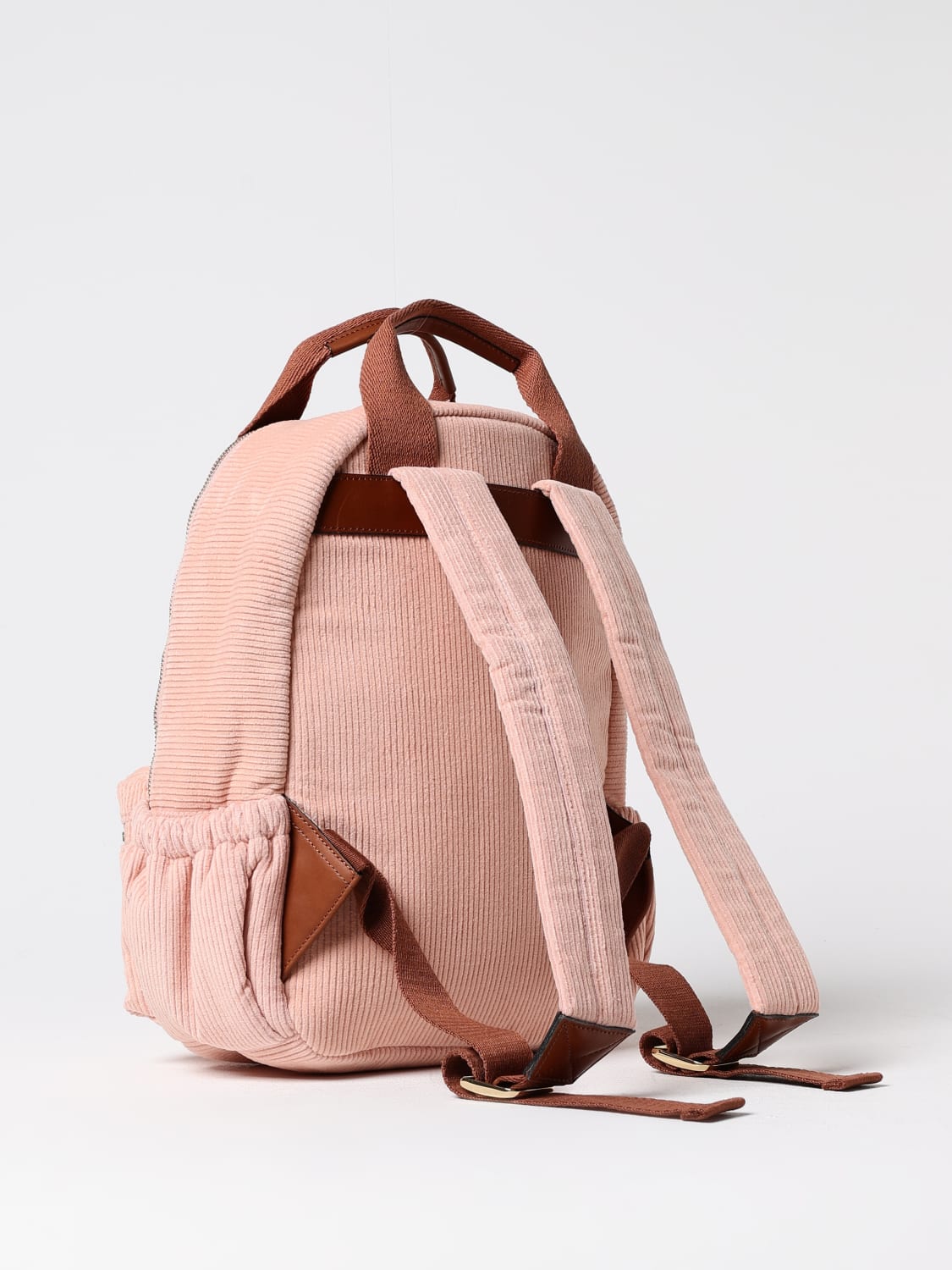 CHLOÉ ZAINO: Zaino Chloè in velluto a coste , Rosa - Img 2