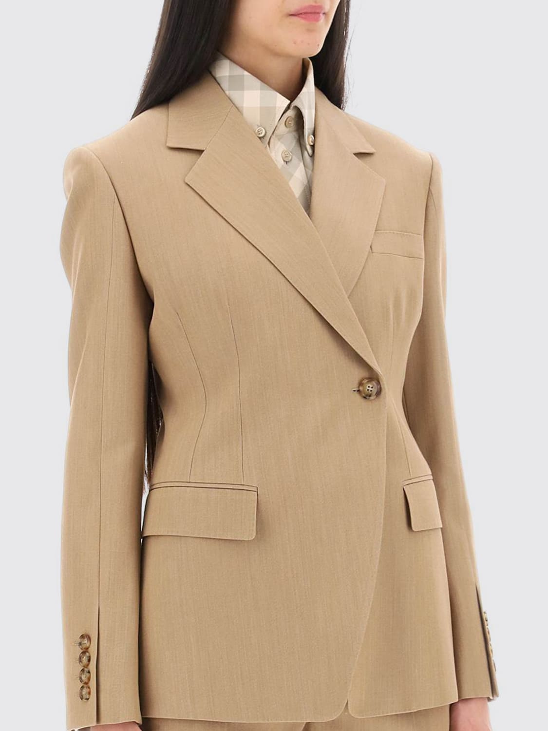 BURBERRY BLAZER: Jacket woman Burberry, Camel - Img 3