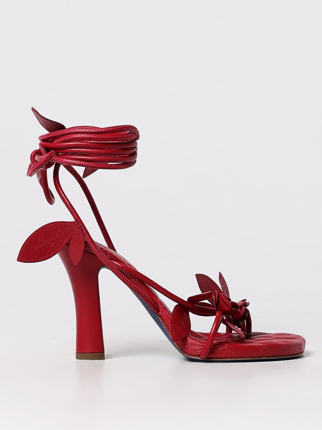 BURBERRY HEELED SANDALS: Flat sandals woman Burberry, Burgundy - Img 1