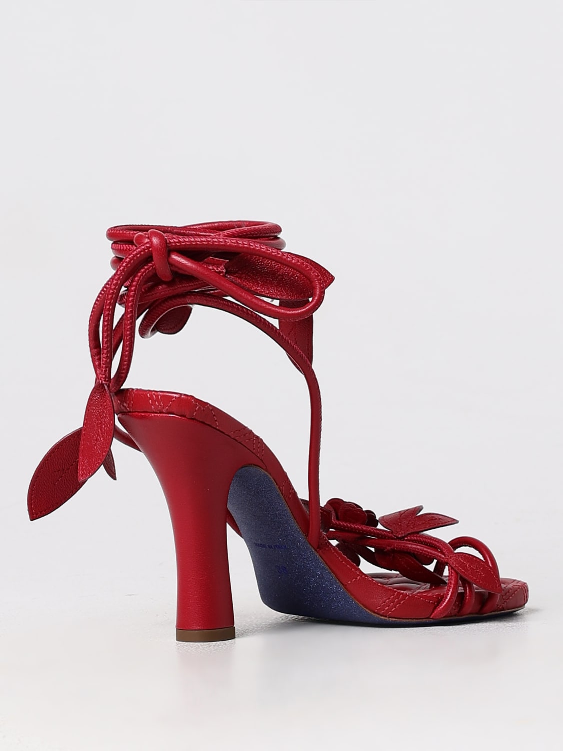 BURBERRY HEELED SANDALS: Flat sandals woman Burberry, Burgundy - Img 3