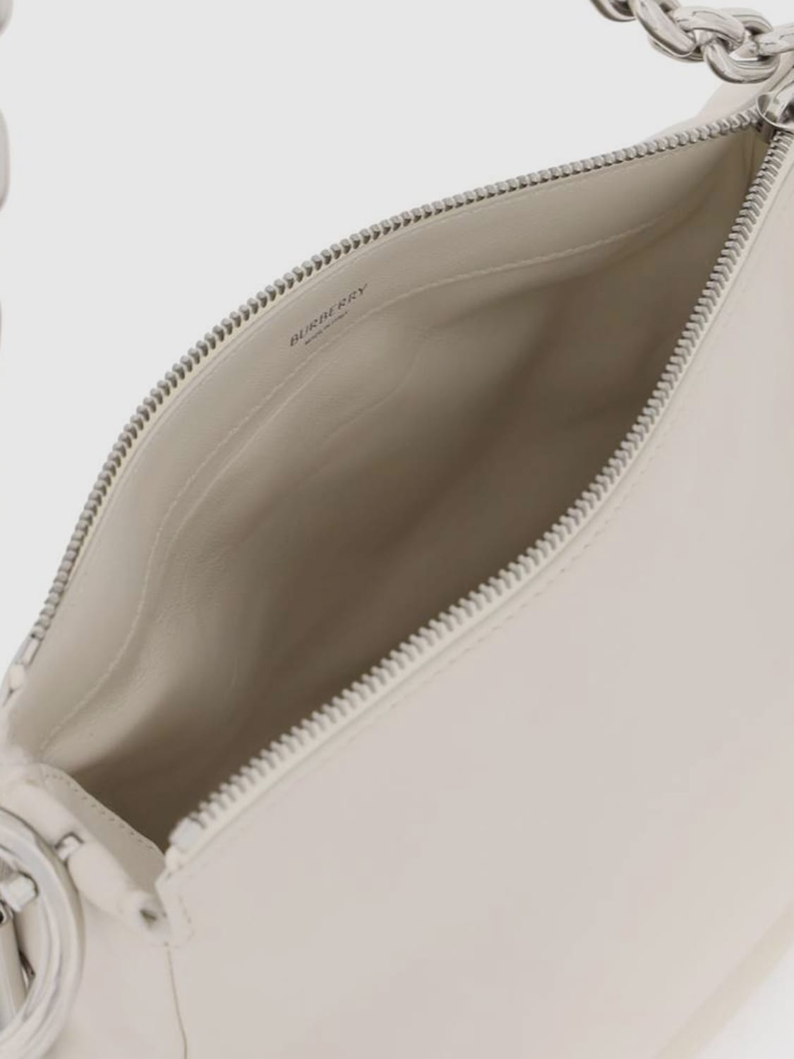 BURBERRY BORSA A SPALLA: Borsa Knight Burberry in nappa , Crema - Img 4