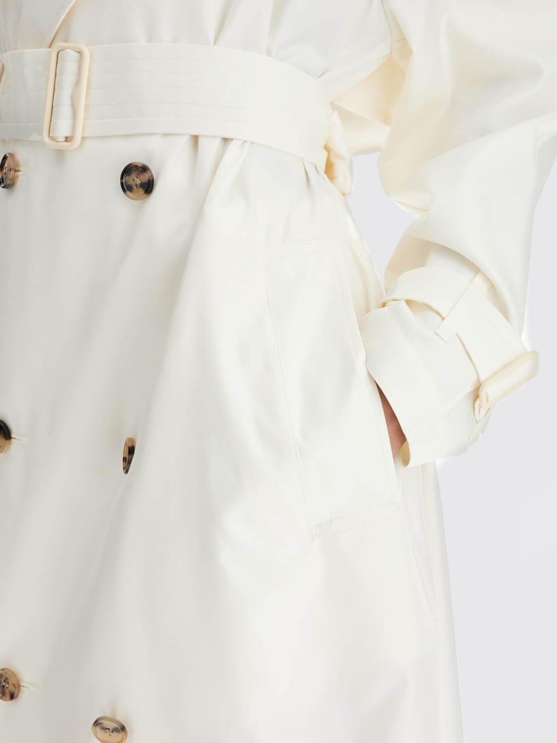 BURBERRY TRENCH COAT: Burberry women's trench coat, White - Img 3