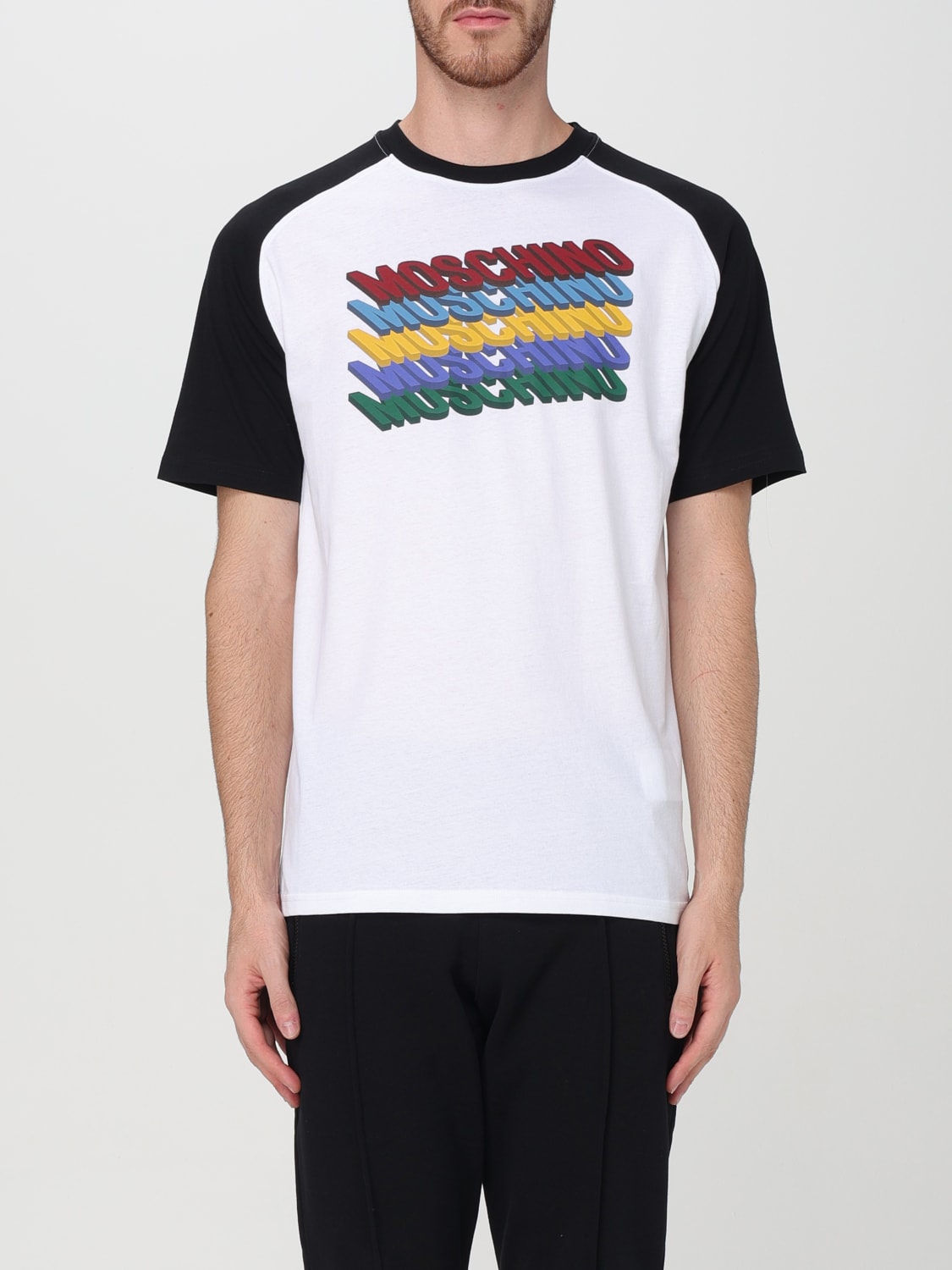 Giglio T-shirt con logo multicolore Moschino Couture