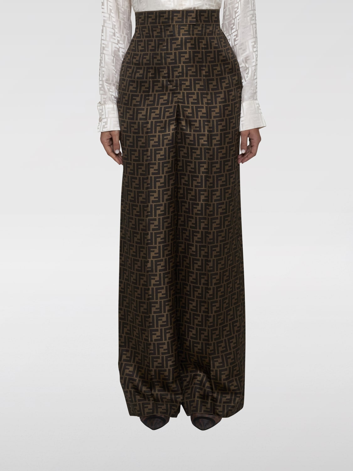 FENDI PANTS: Pants woman Fendi, Brown - Img 1