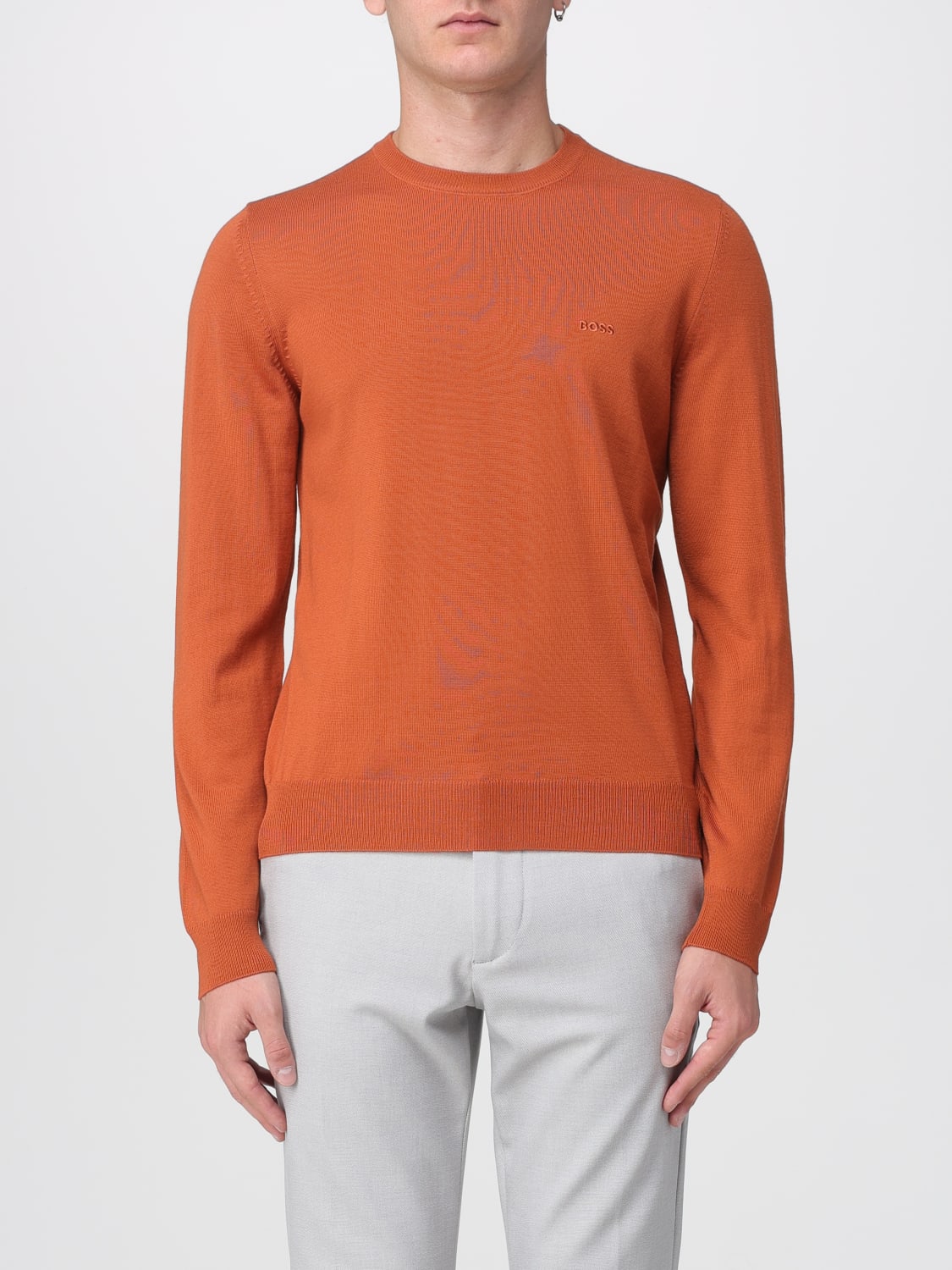 BOSS SWEATER: Sweater men Boss, Orange - Img 1