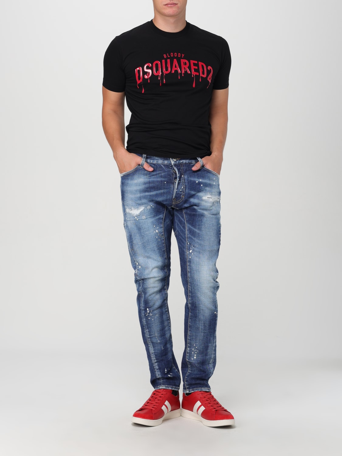 DSQUARED2 T恤: T恤 男士 Dsquared2, 黑色 - Img 2