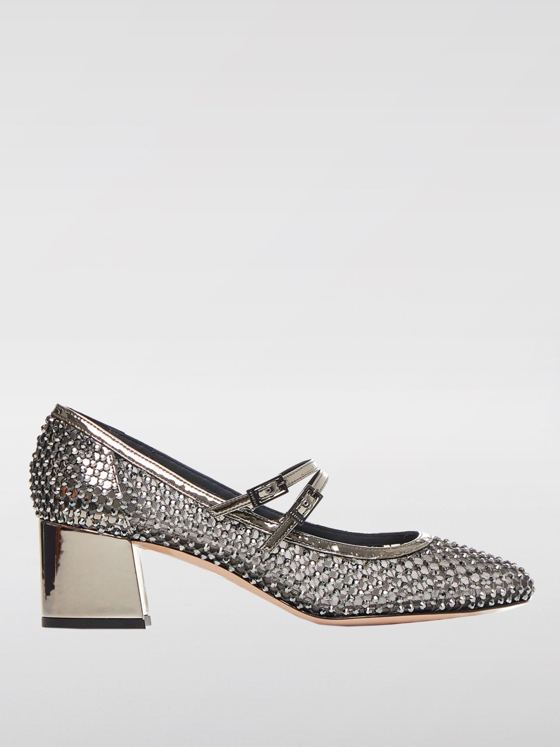 Giglio Mary Jane Le Silla in nylon a micro rete e vernice con strass