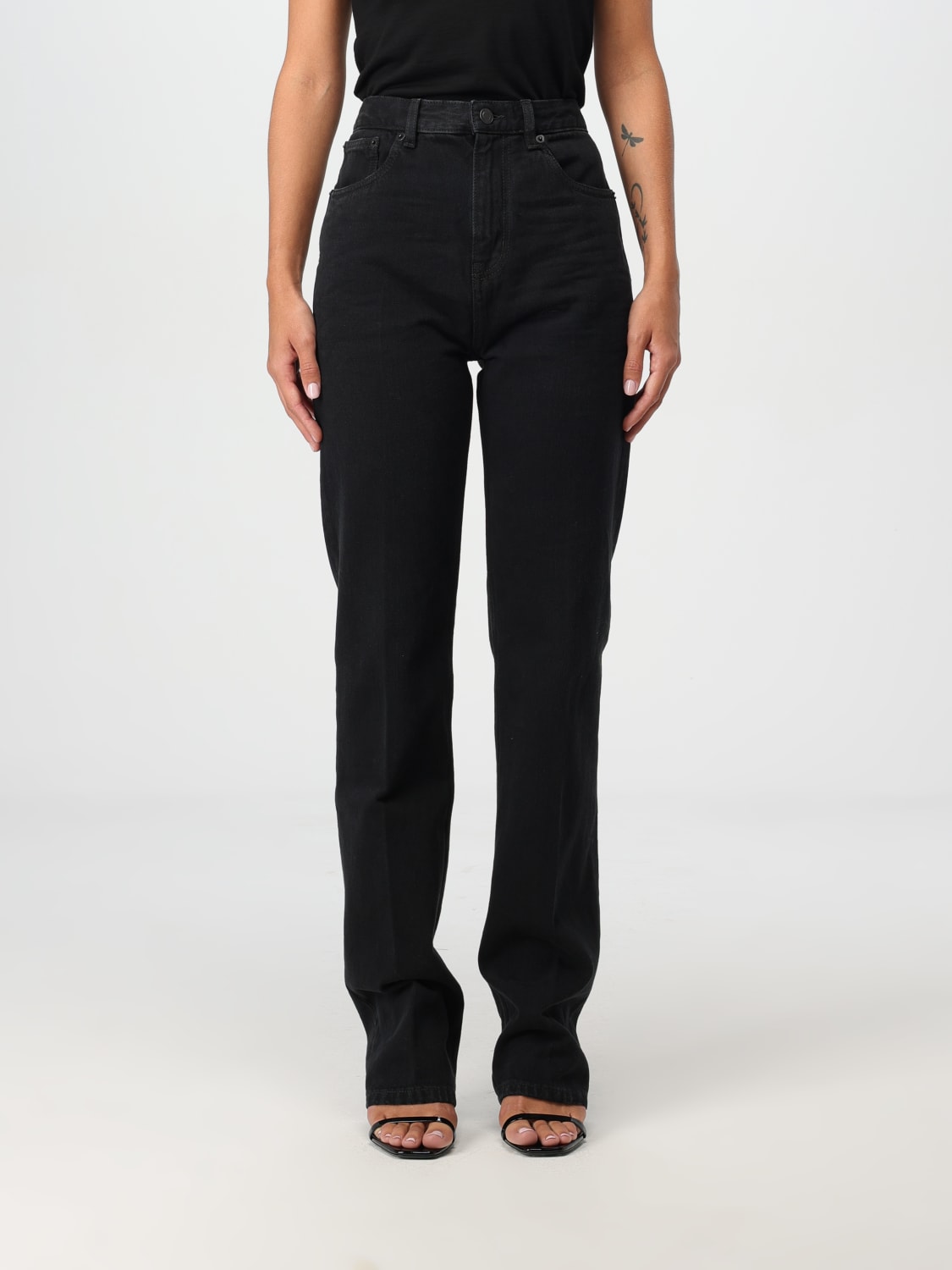 SAINT LAURENT JEANS: Jeans woman Saint Laurent, Black - Img 1