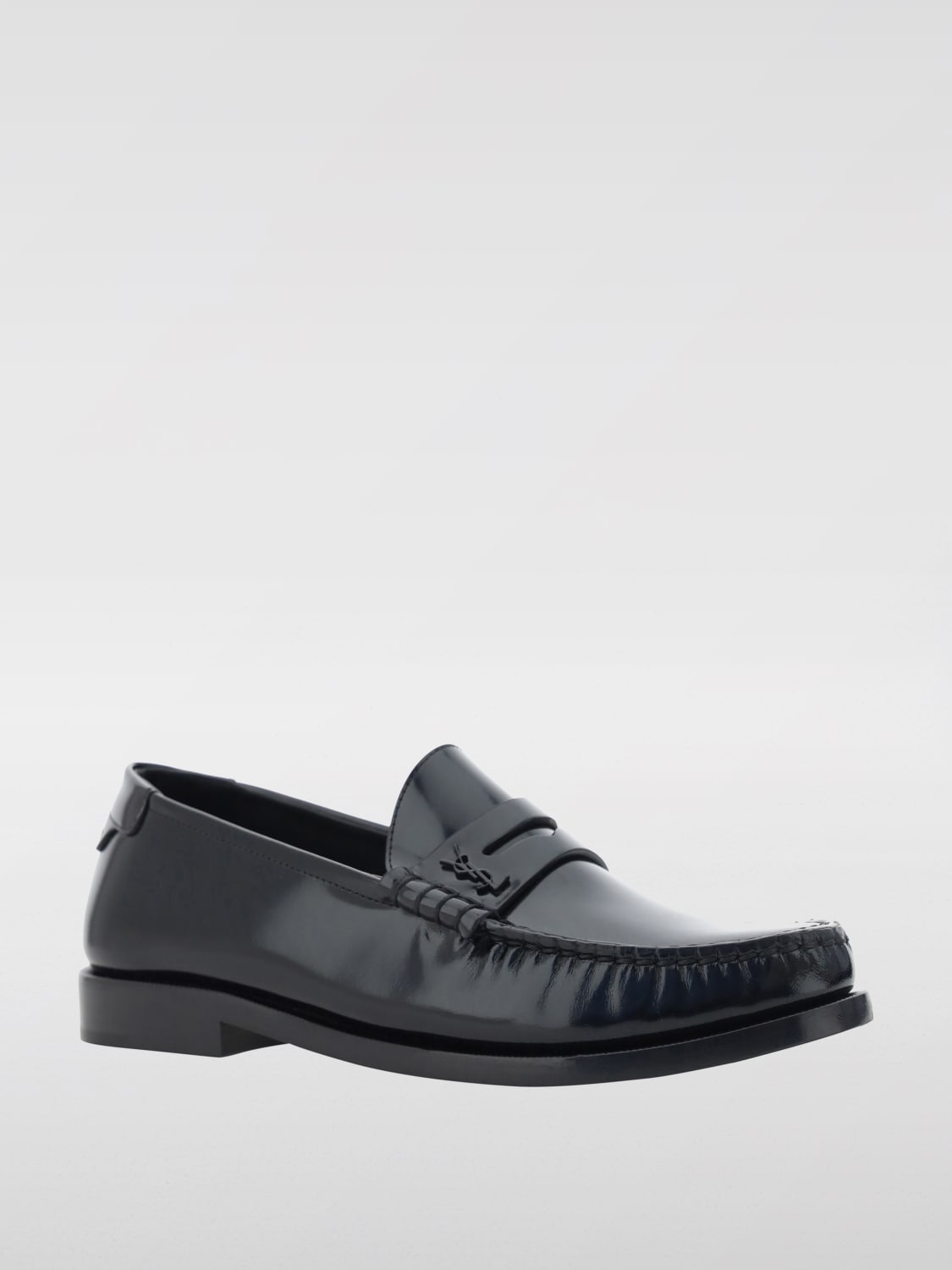 SAINT LAURENT MOCASSINI: Mocassino Saint Laurent in pelle spazzolata , Nero - Img 2