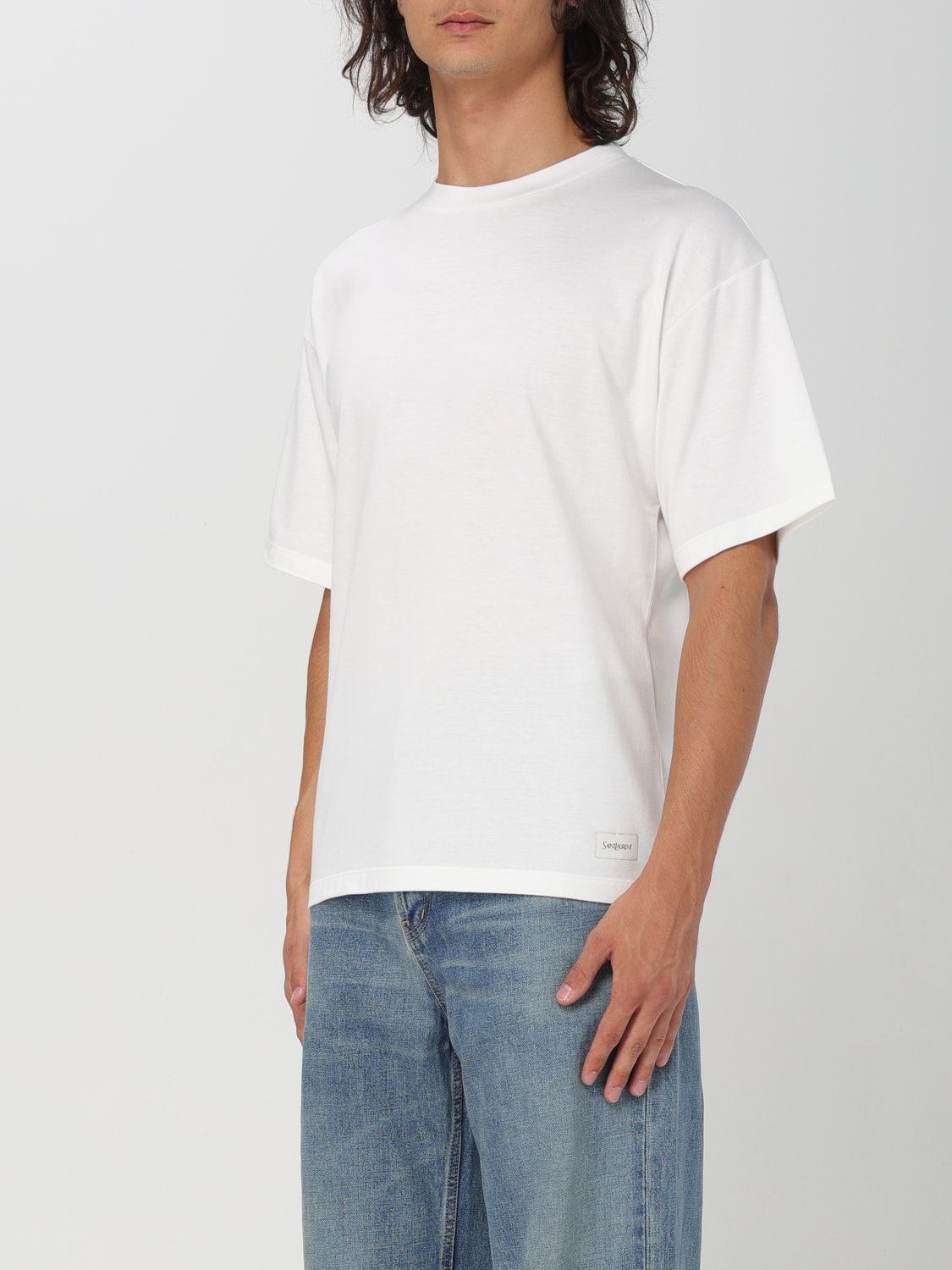 SAINT LAURENT T-SHIRT: T-shirt herren Saint Laurent, Weiß - Img 4