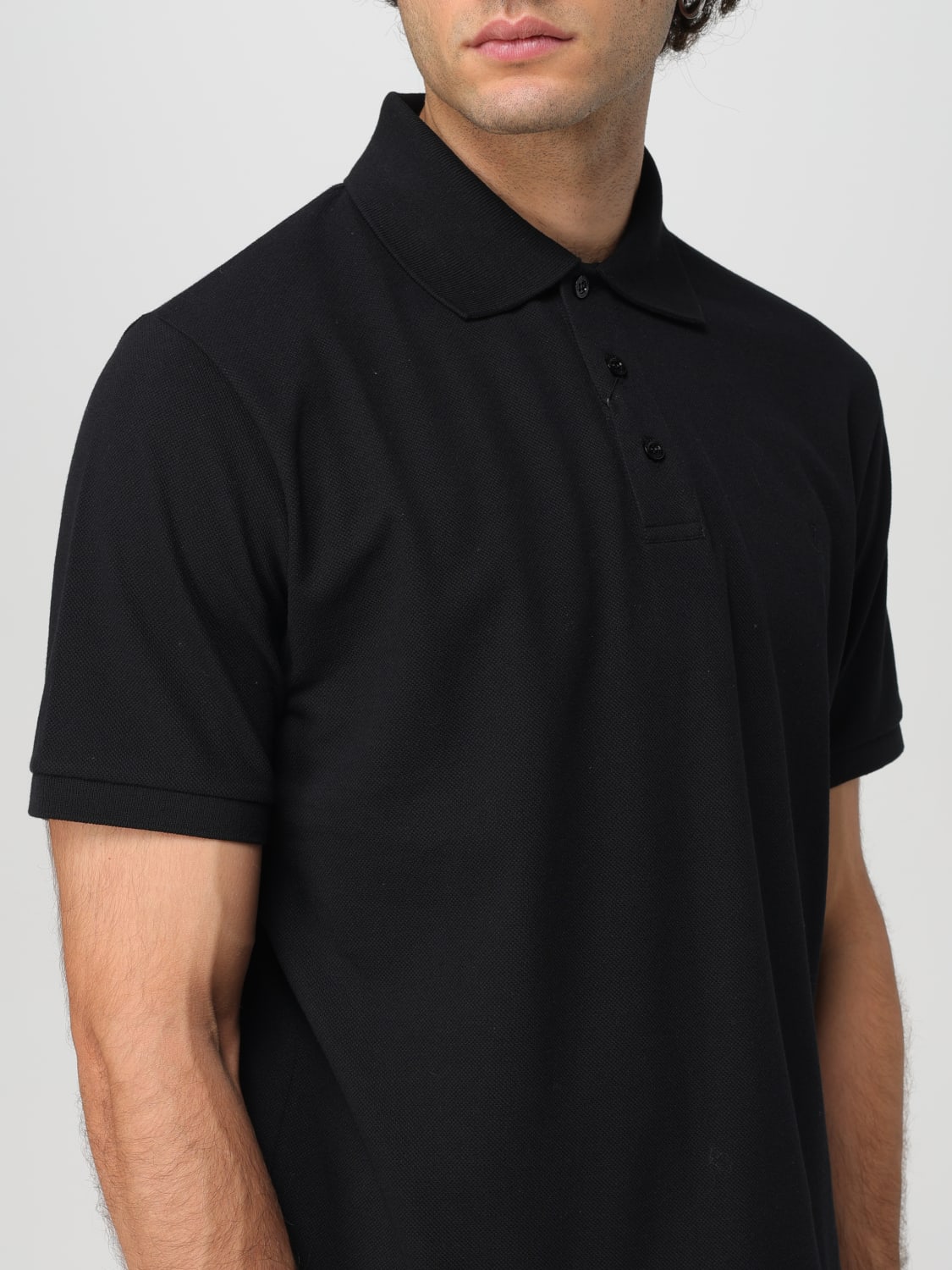 SAINT LAURENT POLO: Polo homme Saint Laurent, Noir - Img 5