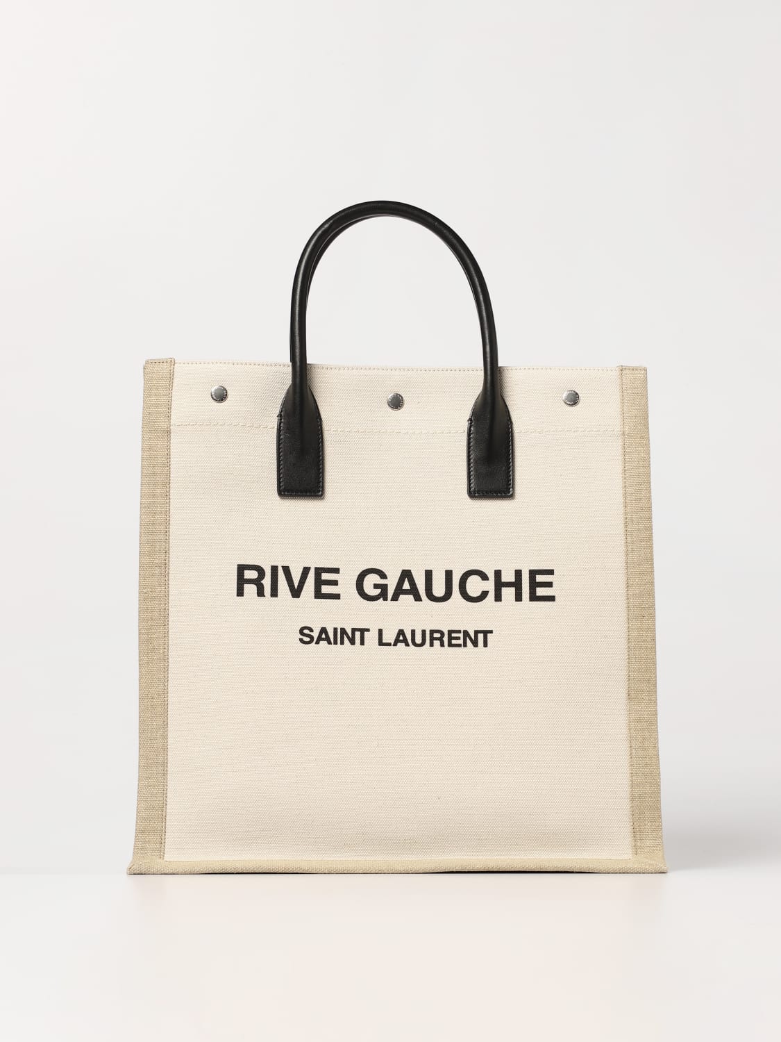 Giglio Borsa Rive Gauche North/South Saint Laurent in canvas di cotone